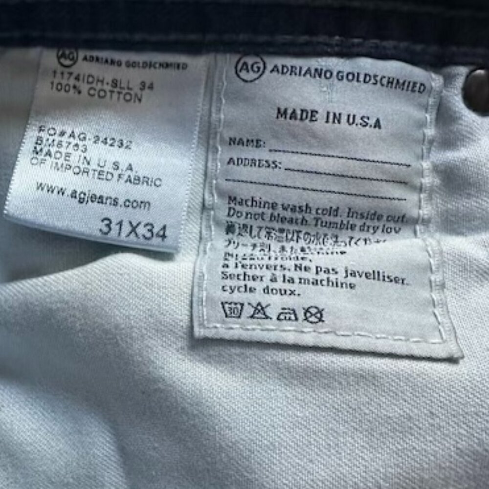 AG Adriano Goldschmied The Graduate Tailored Leg Jeans - 31x34 Men's EUC - Picture 15 of 16